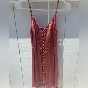 Abercrombie pink silk button up dress
